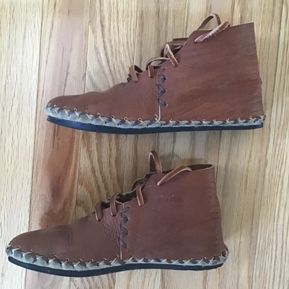 Beatrice Valenzuela / Ricardo Medina Lace Up Combinados Brown Leather Boots - Picture 6 of 9